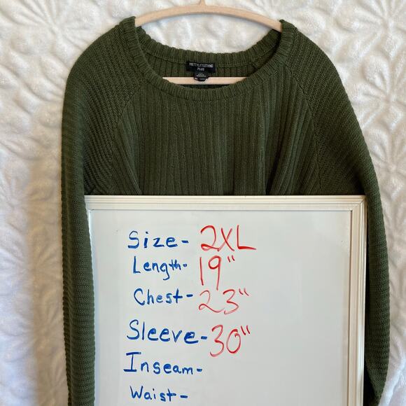 Pretty little thing olive green knit sweater new with tags plus size 2XL XXL - Picture 4 of 4